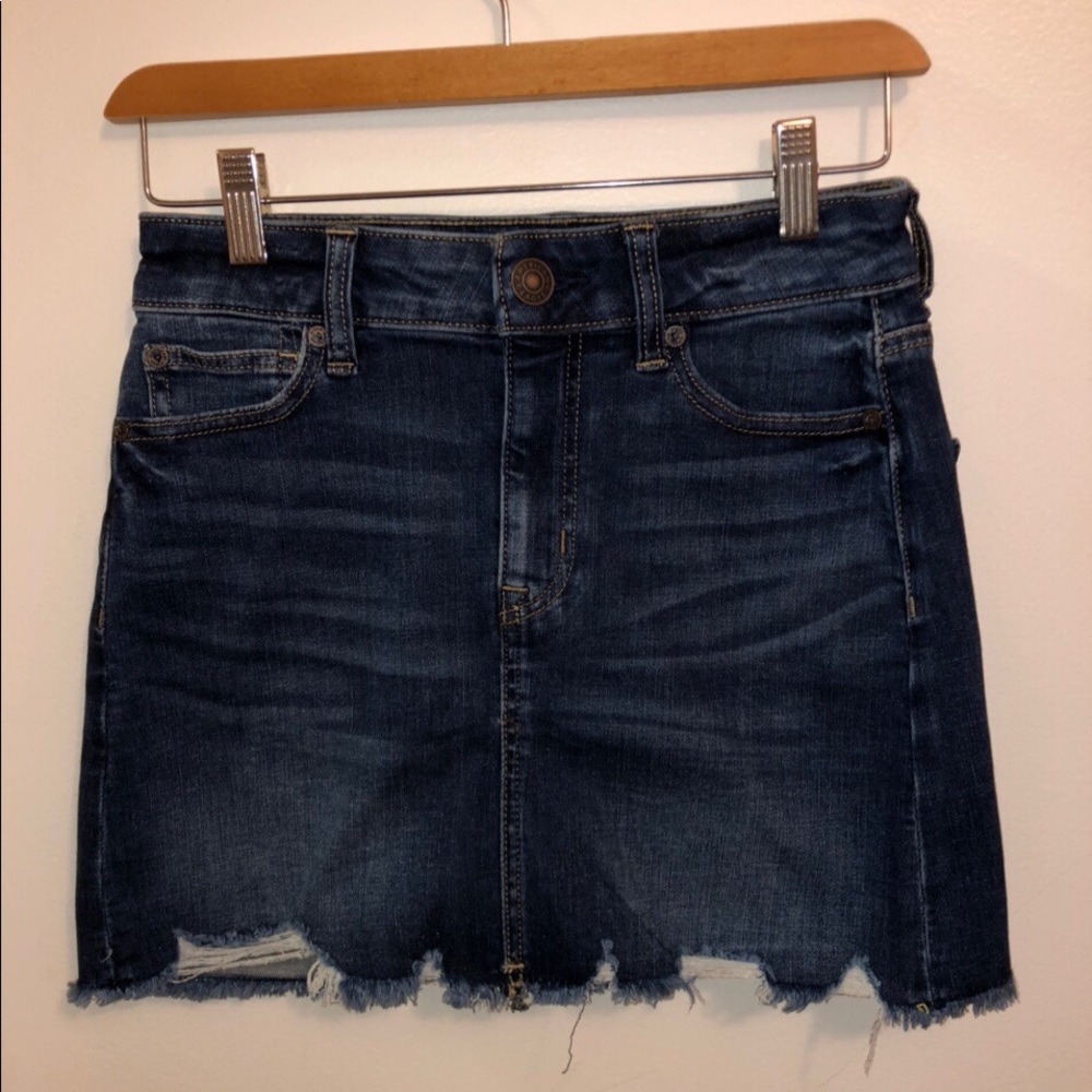 American Eagle dark blue denim jean skirt
